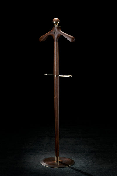 Mens wooden valet stand top